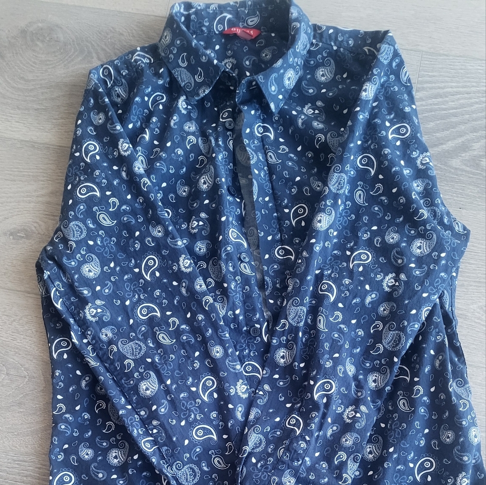 G By Gueuss Paisley Print Blue Skirt